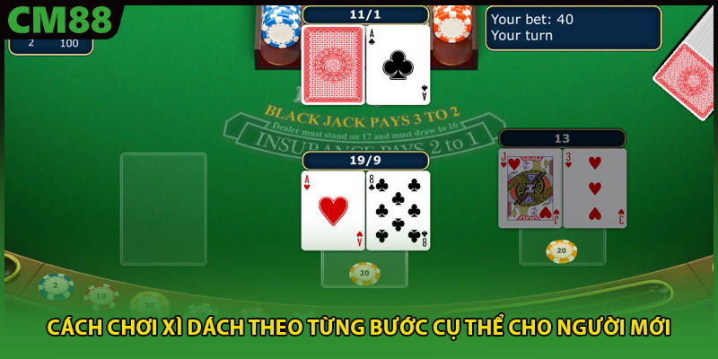 Cách chơi Xì dách theo từng bước cụ thể cho người mới